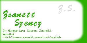zsanett szencz business card